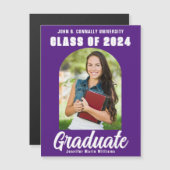 Paarse Klasse van 2025 Afstuderen Fotomagneet Kaar (Voorkant / Achterkant)