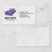 Paarse Klassieke auto Visitekaartje (Voorkant / Achterkant)