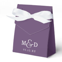 Paarse Klassieke Moderne Monogram Huwelijk
