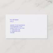 Paarse Klassieke Roos Waterverf borstels Visitekaartje (Achterkant)