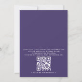 Paarse Klassieke Waterverf Lavendel QR Code Bruilo Kaart (Achterkant)