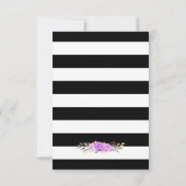 Paarse klassy Floral Black White Stripes RSVP (Achterkant)