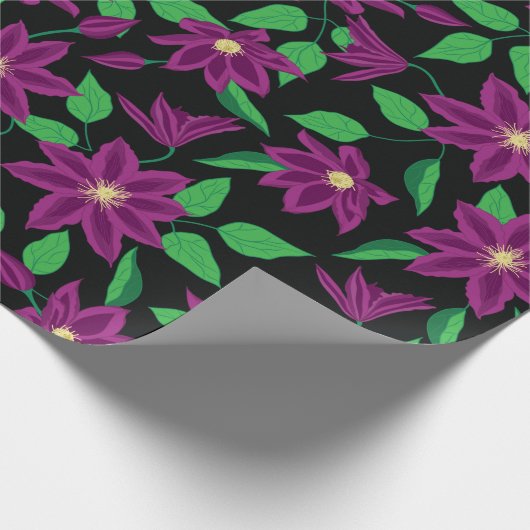 Paarse klauzelbloem cadeaupapier (Hoek)