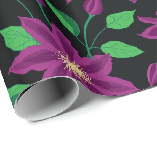 Paarse klauzelbloem cadeaupapier (Rol Hoek)