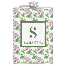 Paarse klaver | Monogram St Patrick's Day Heupfles