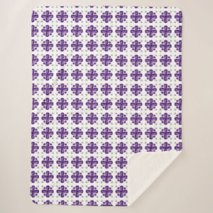 Paarse klaver sherpa deken