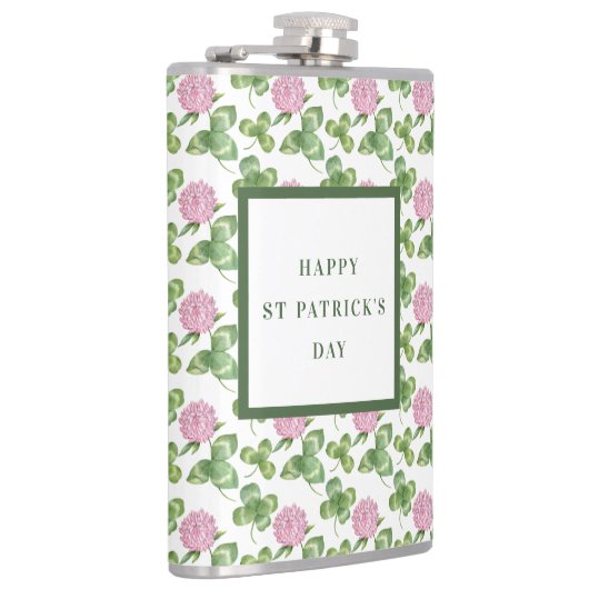 Paarse klaver | St Patrick's Day Heupfles (Rechts)