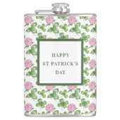 Paarse klaver | St Patrick's Day Heupfles (Voorkant)