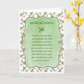 Paarse klaver | St Patrick's Day Ierse zegen Kaart (Gele Bloem)