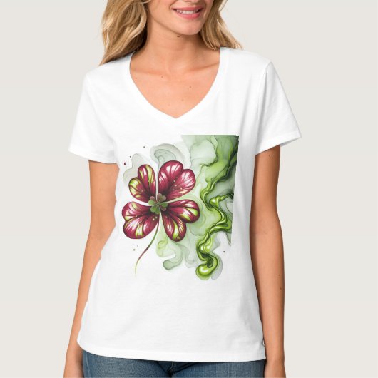 PAARSE KLAVERBLOEM T-SHIRT (Voorkant)