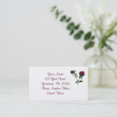 Paarse klaverventiel Visitekaartje (Staand voorkant)