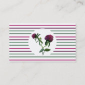 Paarse klaverventiel Visitekaartje (Achterkant)