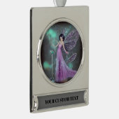 Paarse kledingfabriek verzilverd banner ornament (Rechts)