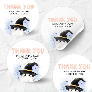 Paarse Kleine Boo Geest Heks Baby Shower Ronde Sticker