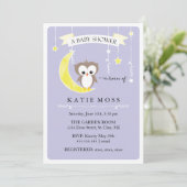 Paarse kleine boomgaard | Uitnodiging tot Baby sho (Staand voorkant)