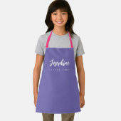 Paarse Kleine Chef Script Naam gepersonaliseerde K Schort (Insitu)