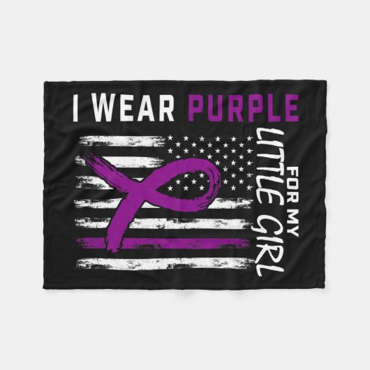 Paarse kleine meisje dochter epilepsie bewustzijn  fleece deken (Voorkant (Horizontaal))