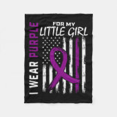 Paarse kleine meisje dochter epilepsie bewustzijn  fleece deken (Voorkant)