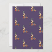 Paarse kleine pompoen, herfstbladeren Baby shower Kaart (Achterkant)