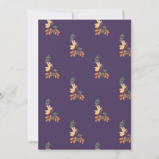 Paarse kleine pompoen, herfstbladeren Baby shower Kaart