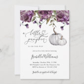 Paarse kleine pompoen rustiek Baby shower Kaart (Voorkant)