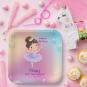 Paarse kleine prinses bal papier Bord (Feest)