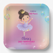 Paarse kleine prinses bal papier Bord (Voorkant)