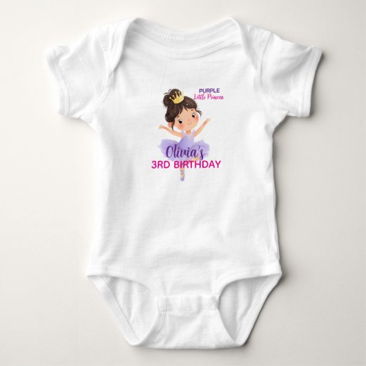 Paarse Kleine Prinsessen Bal Romper (Voorkant)