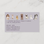 Paarse kleine puppy Dog Grooming Visitekaartje (Achterkant)