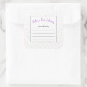 Paarse kleine stip meisje baby shower boek sticker (Tas)
