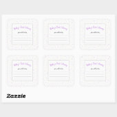 Paarse kleine stip meisje baby shower boek sticker (Vel)