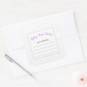 Paarse kleine stip meisje baby shower boek sticker (Envelop)
