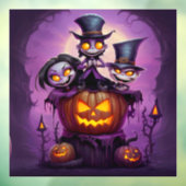 Paarse kleine tovenaar heidense monsters schattig  raamsticker (Vel 3)