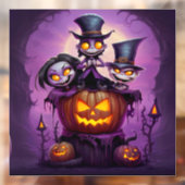 Paarse kleine tovenaar heidense monsters schattig  raamsticker (Vel 2)