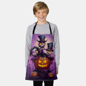 Paarse kleine tovenaar heidense monsters schattig  schort (Gedragen)