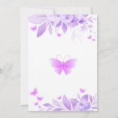 Paarse kleine vlinder is op de weg Baby shower Kaart (Achterkant)