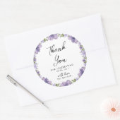 Paarse kleine wilde bloem dank je ronde sticker (Envelop)