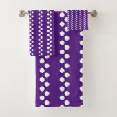 Paarse: Kleine witte Polka Dot Patroon Bad Handdoek (Insitu)