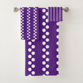 Paarse: Kleine witte Polka Dot Patroon Bad Handdoek