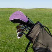 Paarse kleur gepersonaliseerd stijlvol golfheadcover (Insitu)