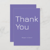  Paarse kleur Gepersonaliseerde Minimal Bedankkaart (Voorkant / Achterkant)
