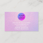 Paarse Kleur Gradient Textuur Oorbellen Studs Logo Visitekaartje (Achterkant)