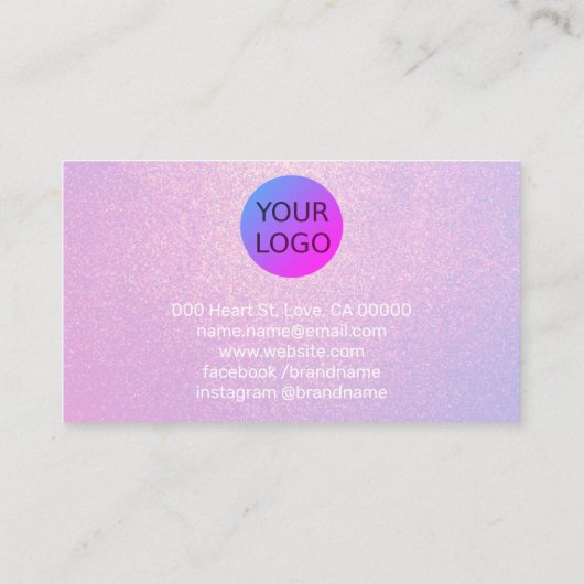 Paarse Kleur Gradient Textuur Oorbellen Studs Logo Visitekaartje (Achterkant)