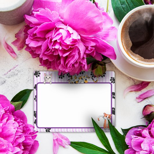 Paarse kleur met poten schattige kittens 4" x 3" post-it® notes