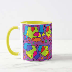 Paarse kleur ontwerp vet patroon mok