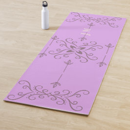 Paarse Kleur Ontworpen Yoga Mat