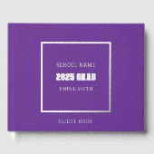 Paarse Kleur School Afstuderen Gastenboek (Voorkant)