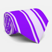Paarse Kleur Streep Funky Patroon Stropdas (Opgerold)