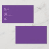 Paarse kleur visitekaartje (Voorkant / Achterkant)