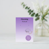 Paarse kleuren,  Meisje Gezicht Oorbel Kaarten Visitekaartje (Staand voorkant)